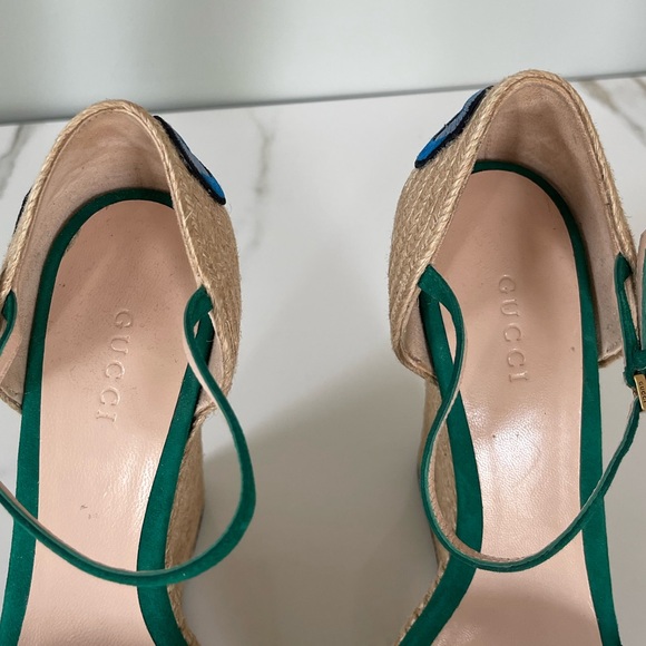 AUTHENTIC GUCCI FLORAL WEDGE ESPADRILLES - Picture 13 of 14